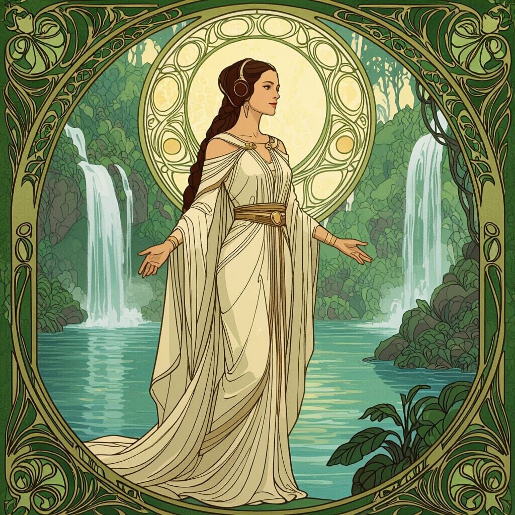 Padmé Amidala on Naboo in Art Nouveau Style