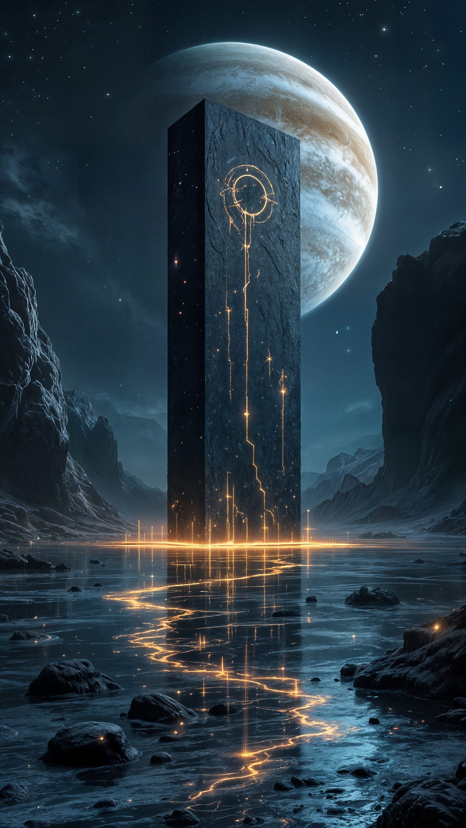 Mysterious Monolith on Frozen Europa