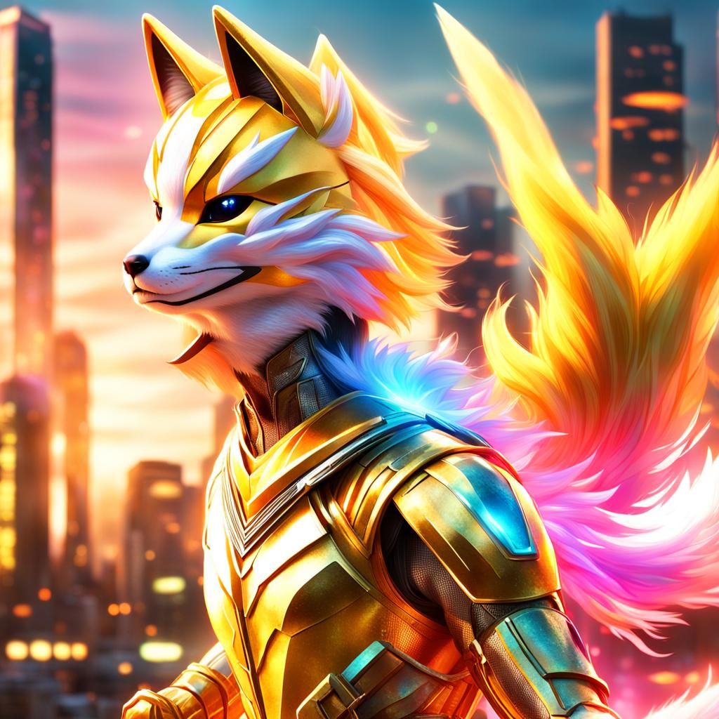 Heroic Kitsune Power Ranger in Golden Armor