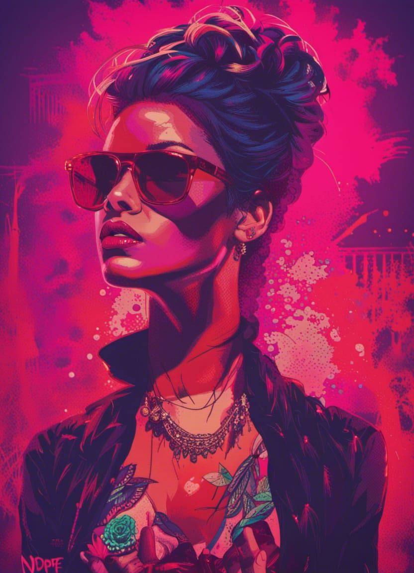 Neon Yakuza Assassin: Black Light Poster Art