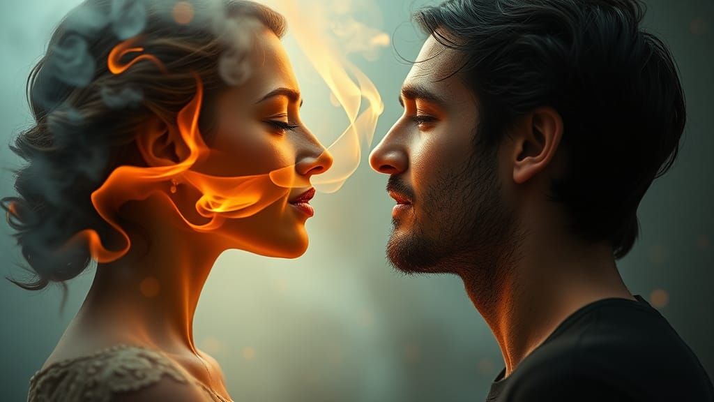 Romantic Gaze: Elemental Breath in Ethereal Light