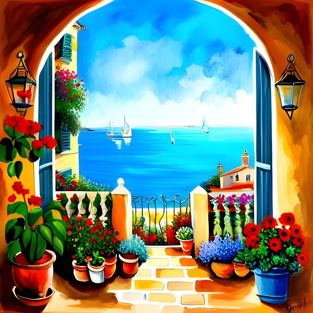 Beautiful Sea View from Italian Villa Window