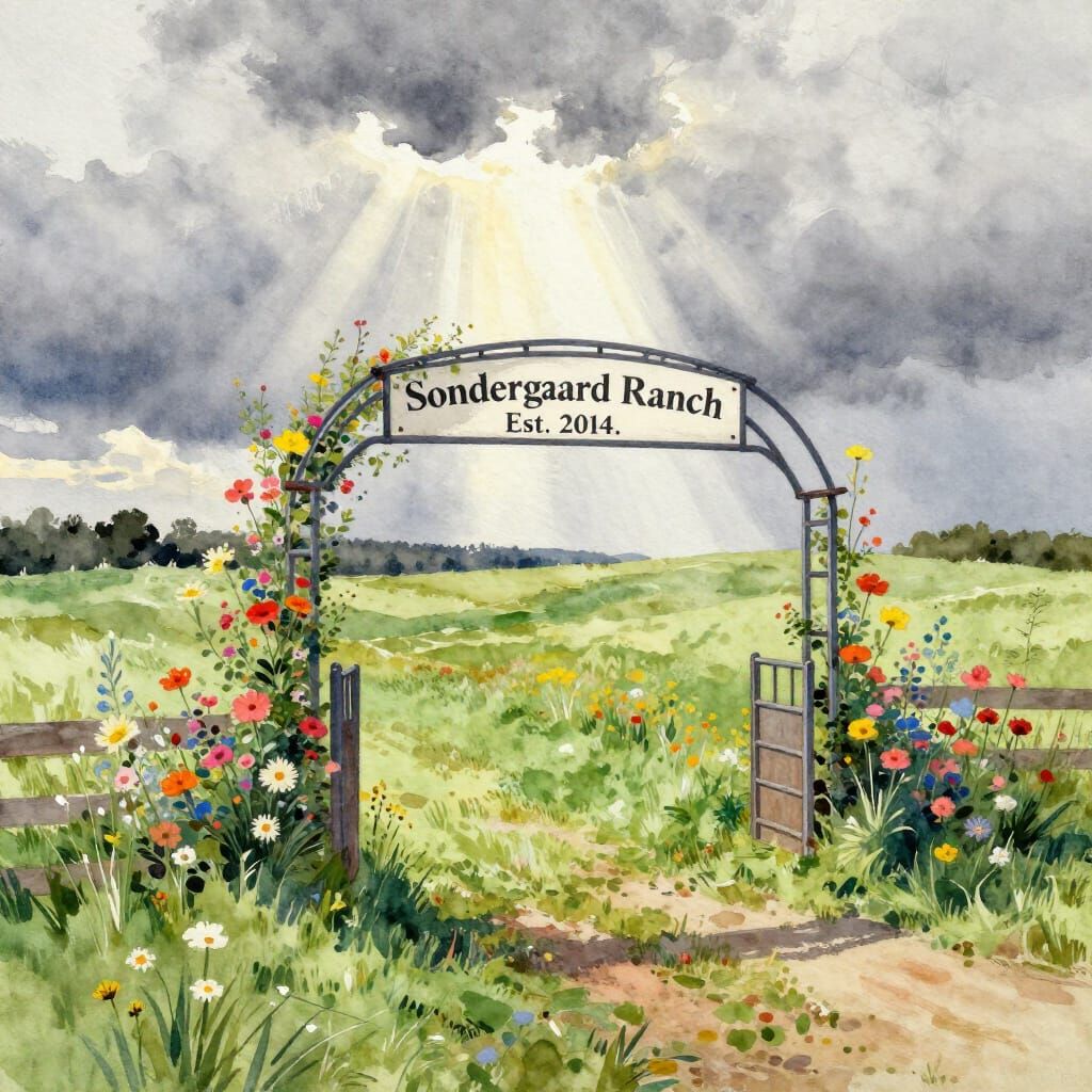 Sondergaard Ranch Entrance Under Dramatic Skies