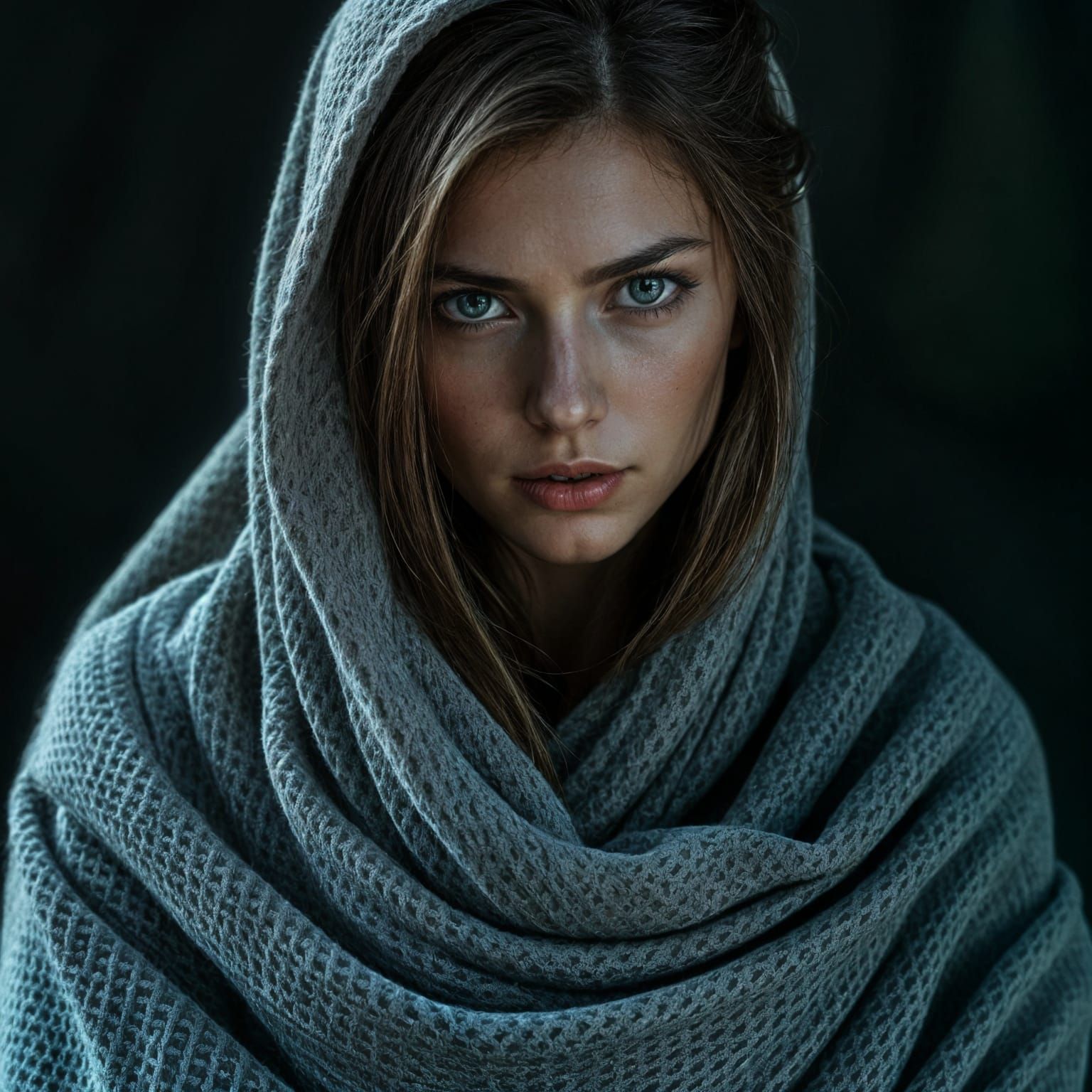 Attractive Woman Portrait in Hyperrealistic Style