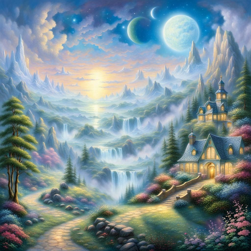 Celestial God Overlooking Space in Ethereal Fantasy Style