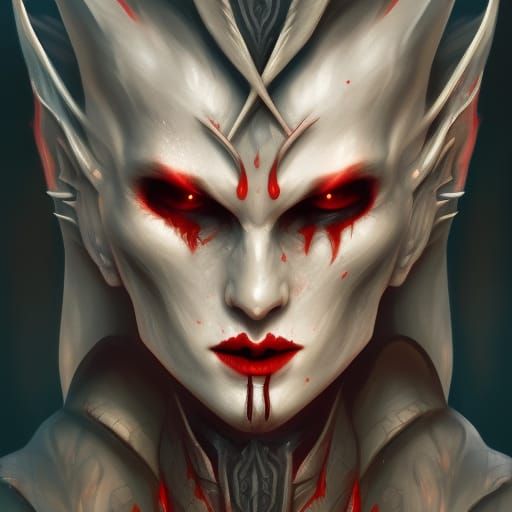 Detailed Portrait of a Vampire Warrior