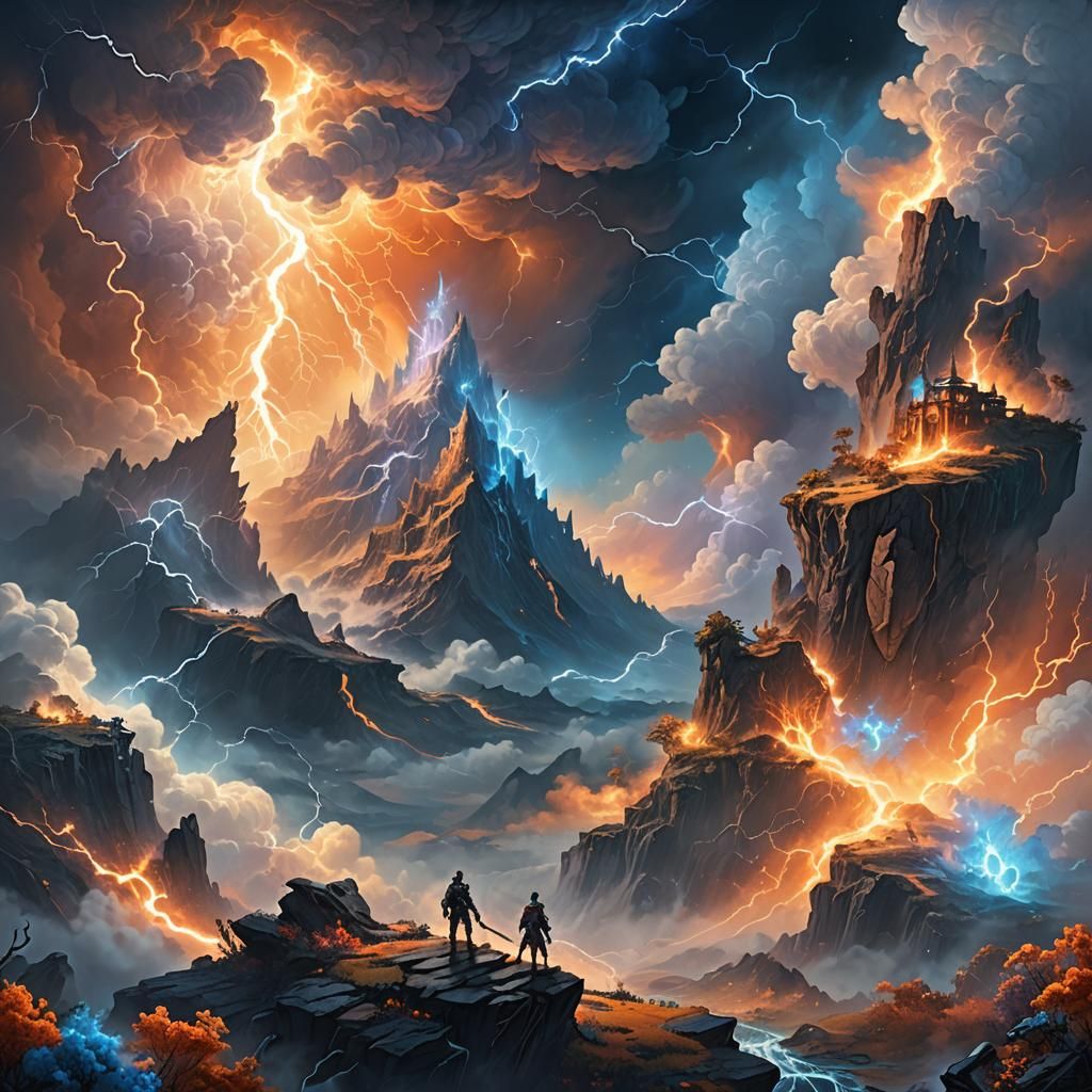 Dreamscape: Dreamshaper Harnessing Lightning in Fantasy Land...