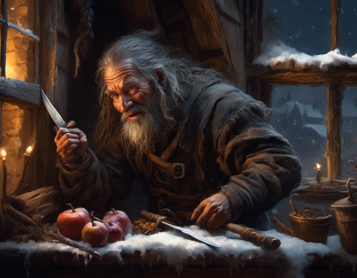 Hyperrealistic Thief Climbing into Inn Room