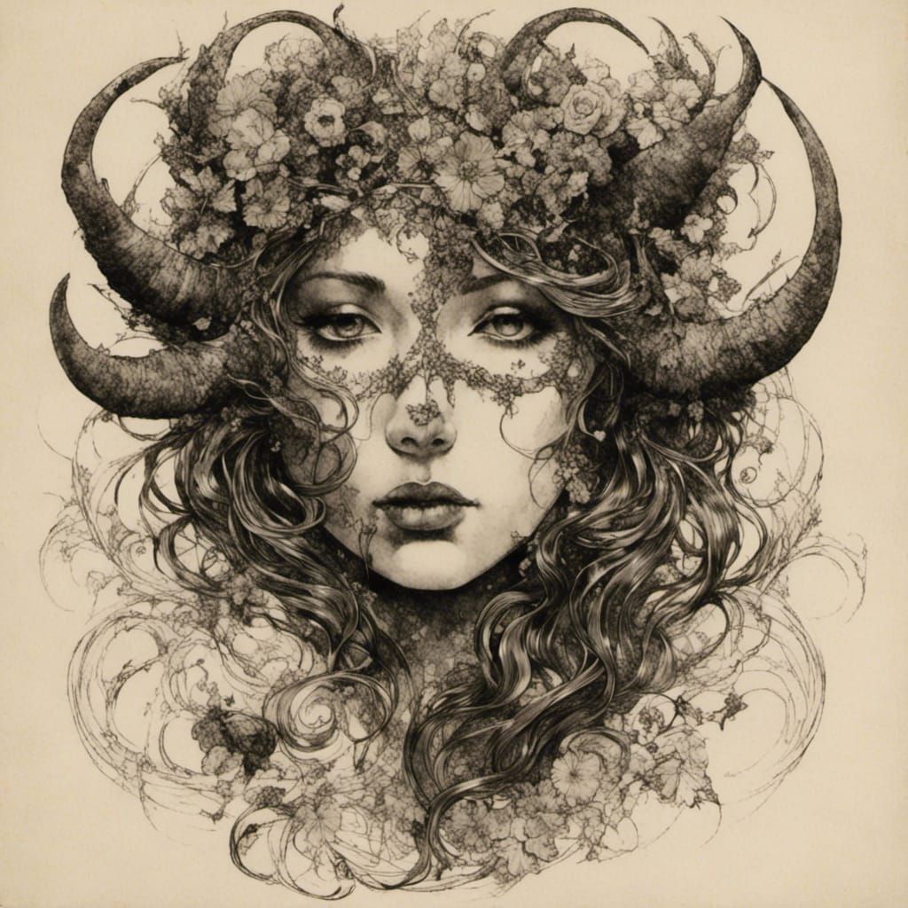 Macabre Hyperrealistic Portrait in Seasonal Transition