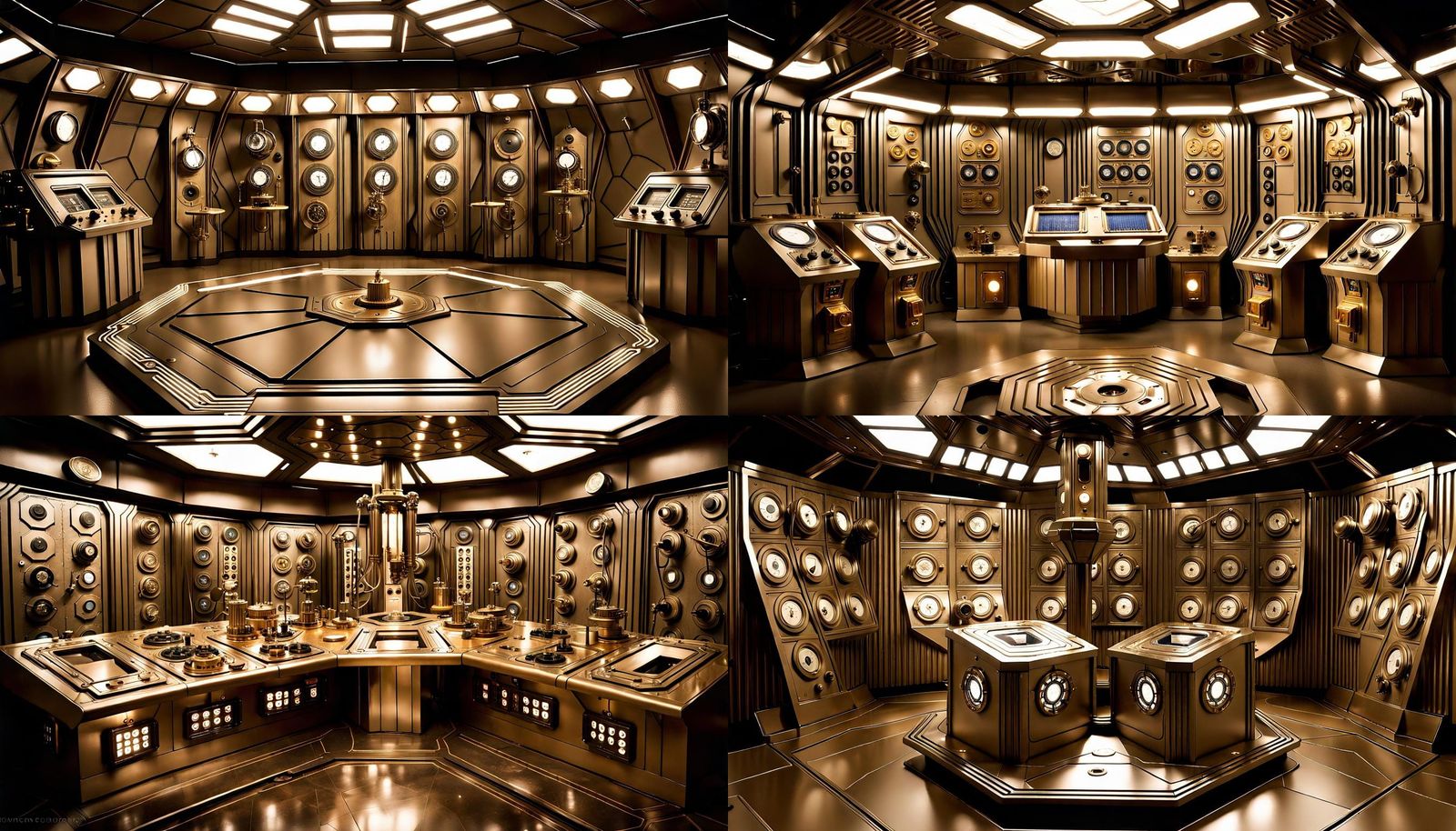 Doctor Who TARDIS Console Room in Sepia Tones