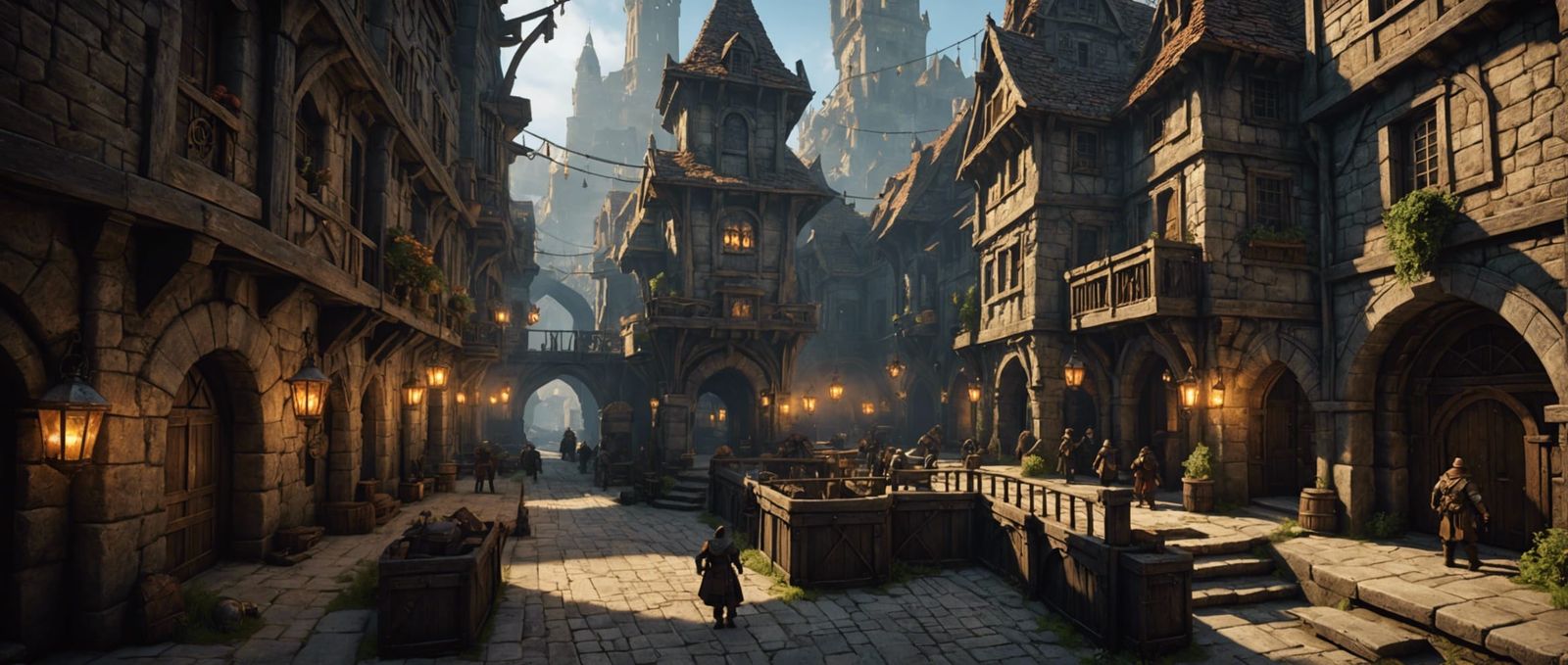 Steampunk Dwarven City Underworld Panorama