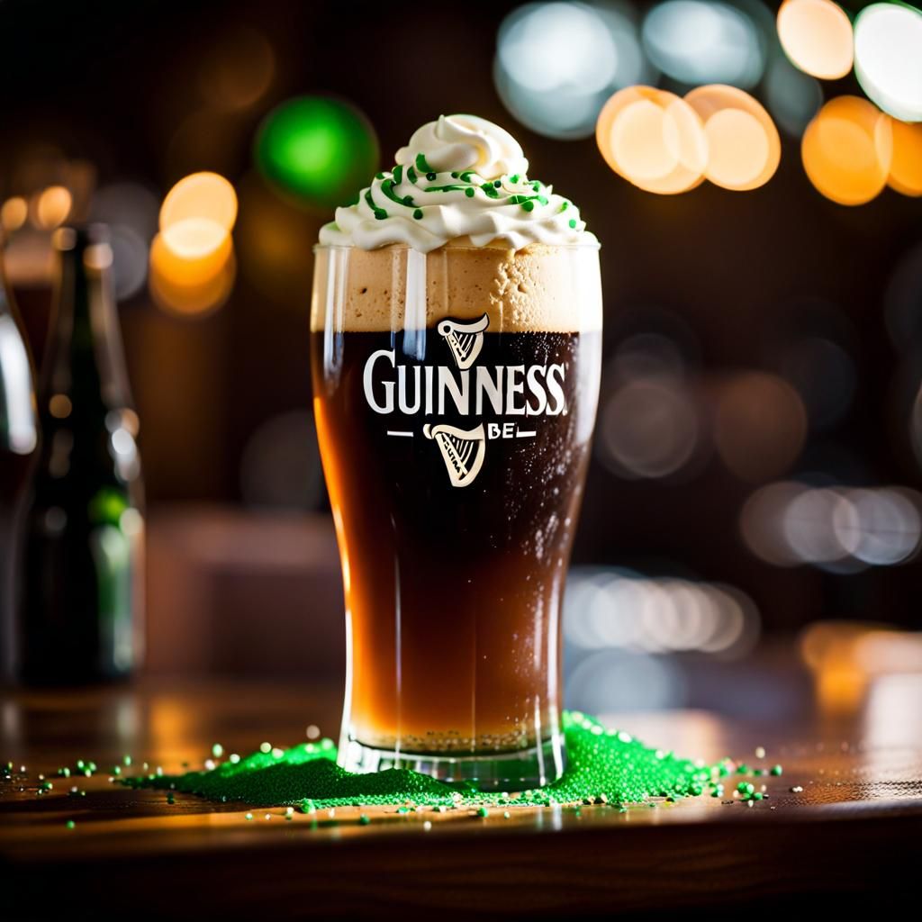 Guinness Ice Cream Float with Whipped Cream