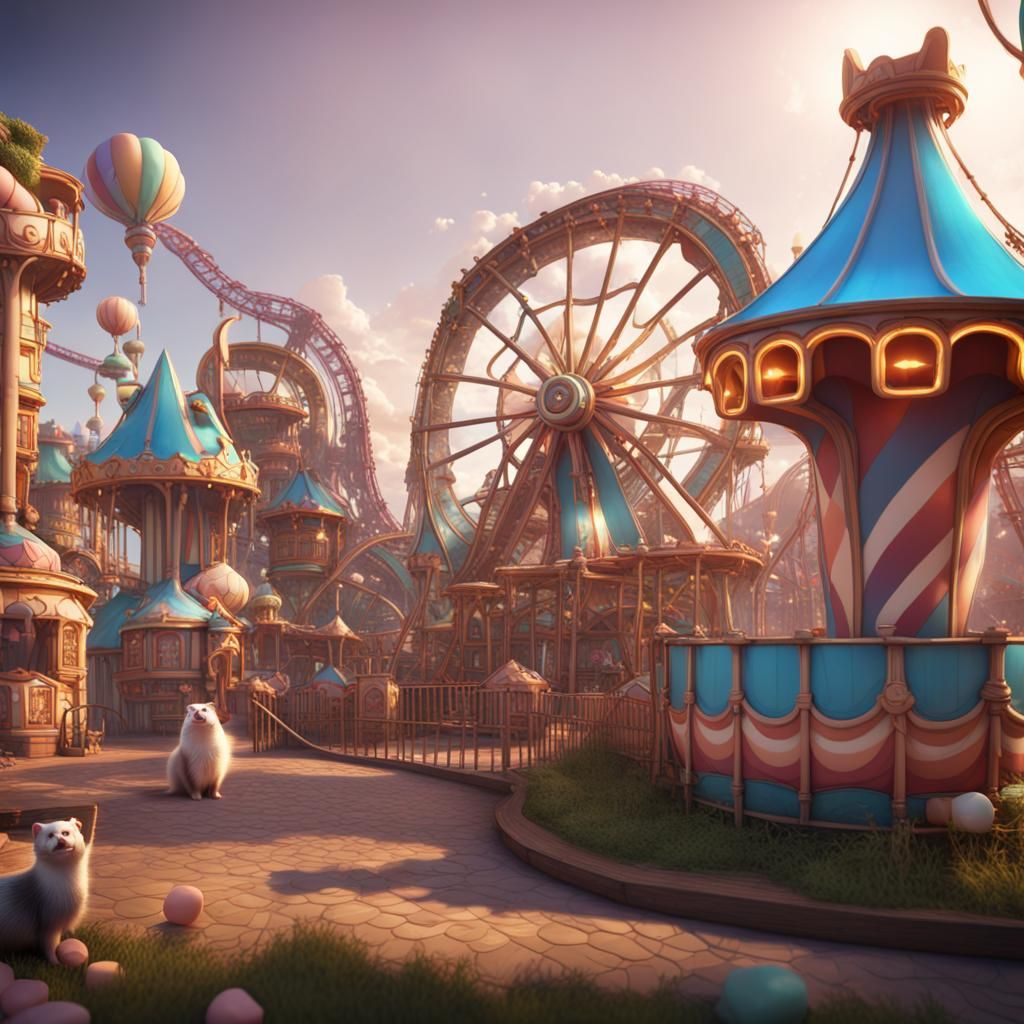 Marshmallow Rides: A Ferret Amusement Park