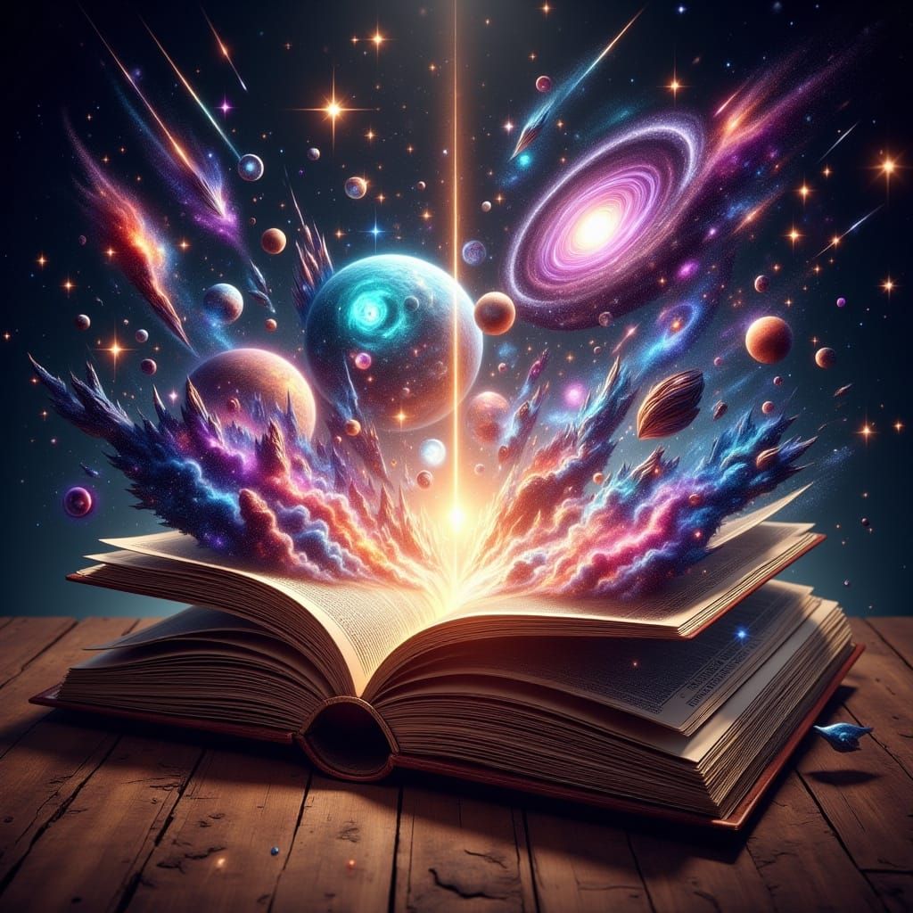 Sci-Fi World Portal in Vibrant Holographic Illustration