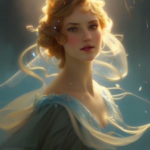 Cinderella Portrait in Art Nouveau Style