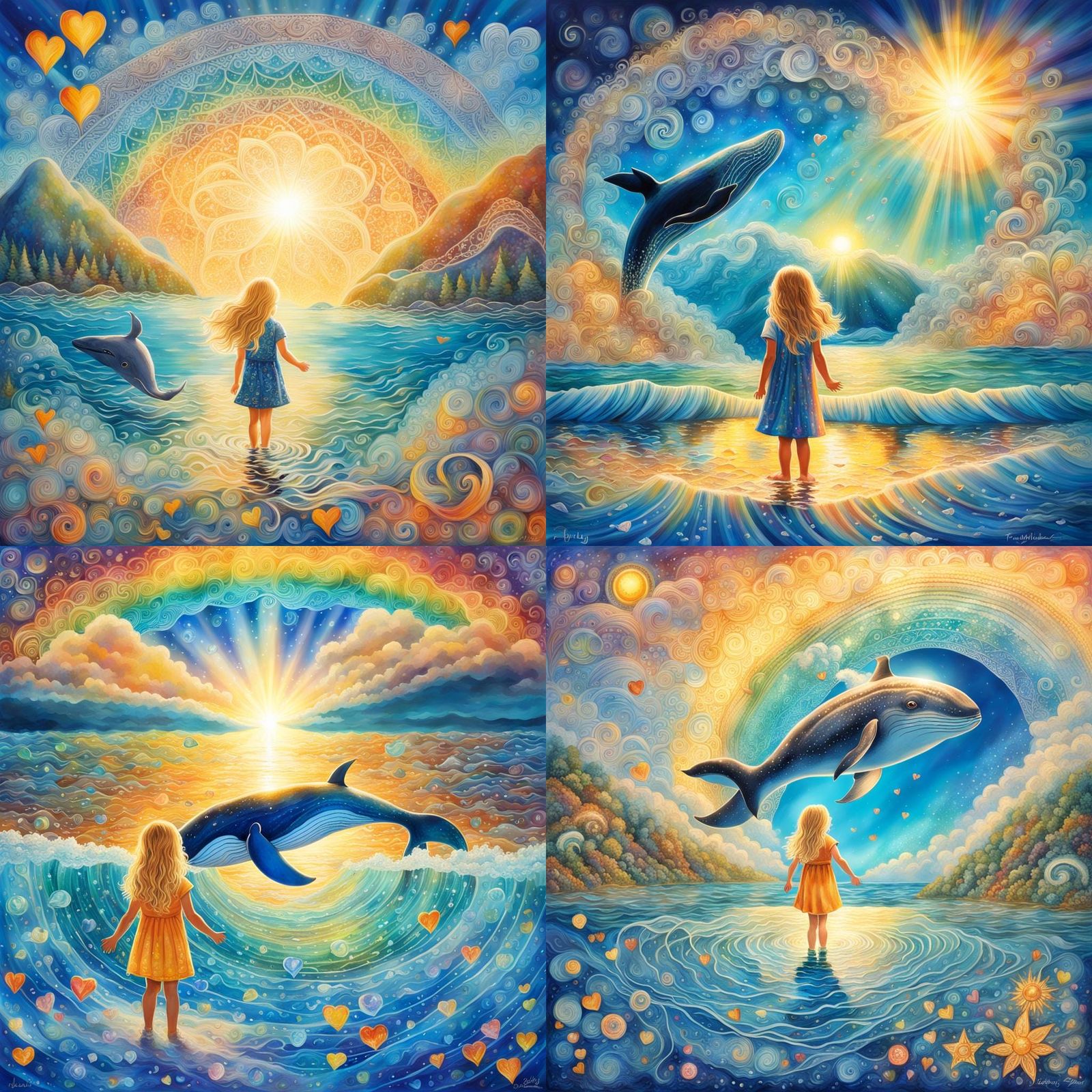 Golden Rainbow Aura and Whale Tail Scene