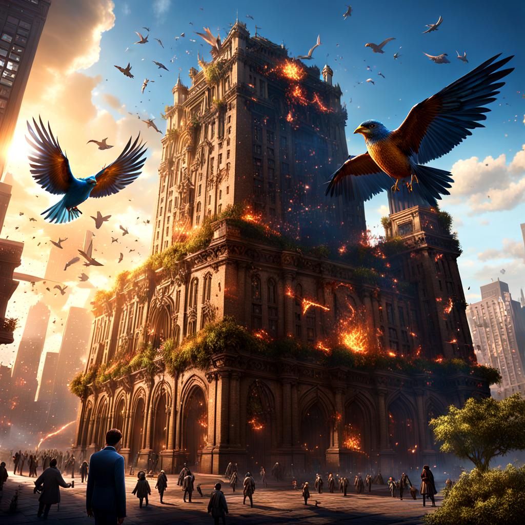 Quezacotl Bird Releases Rays in New York Tower