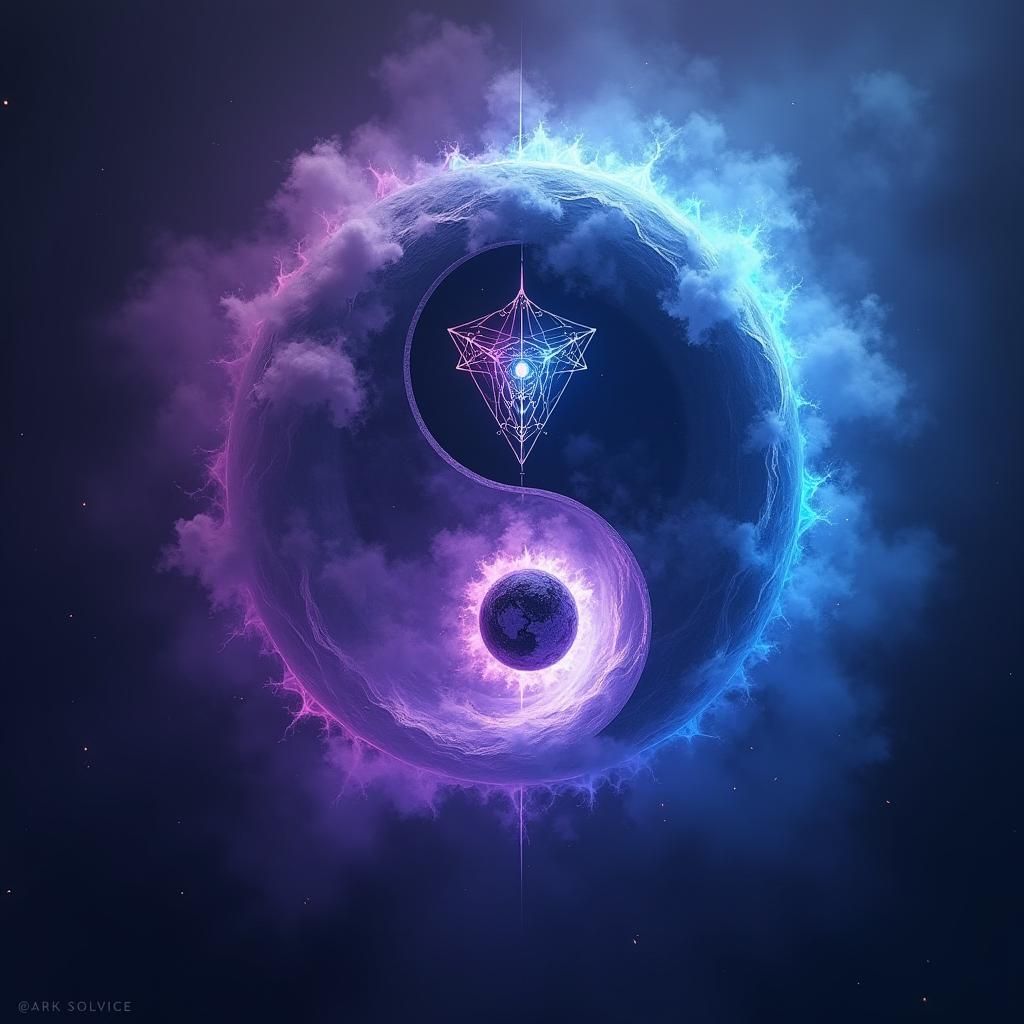 Mystical Yin Yang Lucifer Sigil Vortex in Matte Painting
