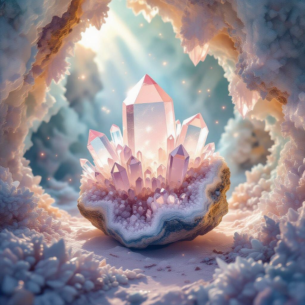 Surreal Geode Environment with Petalite Stone