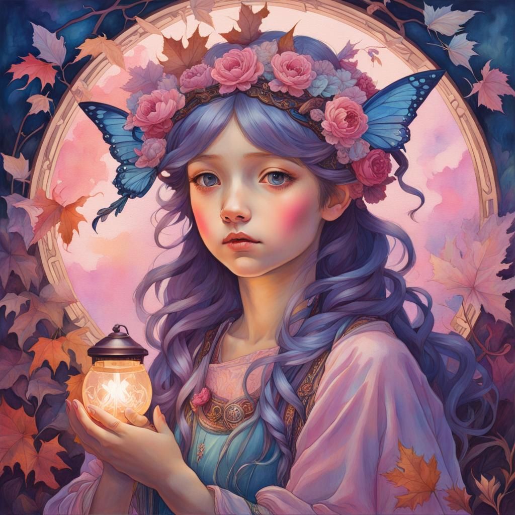 Autumn Fairies in Gouache Style