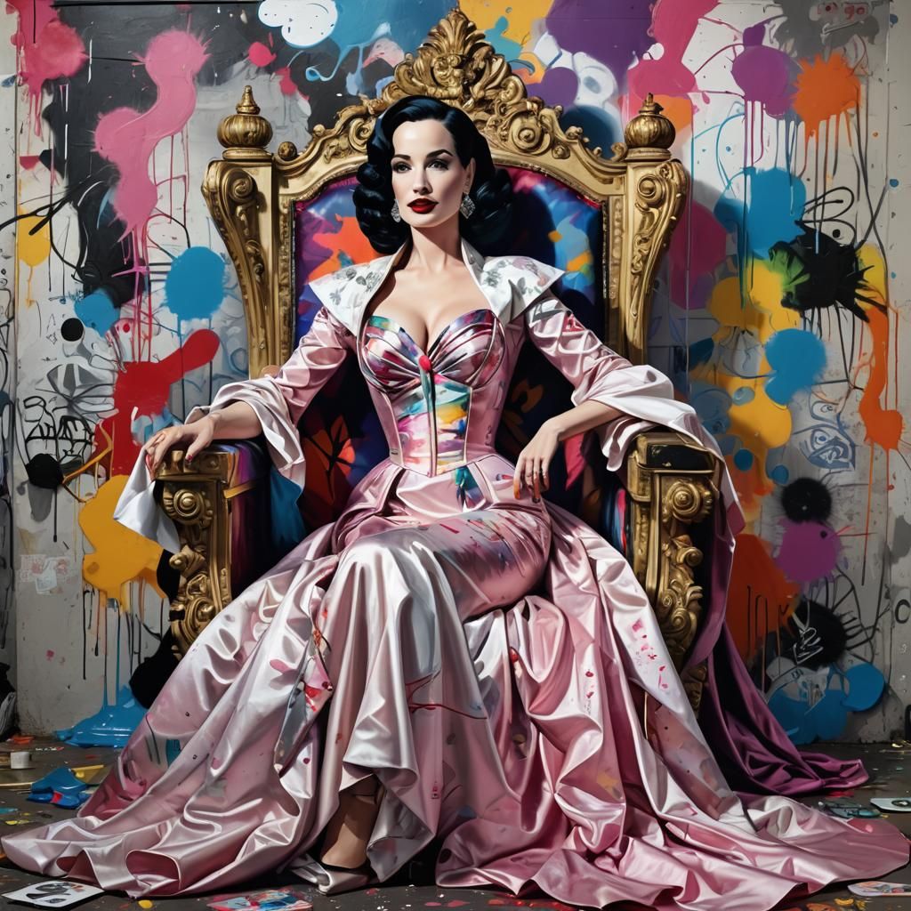 Dita Von Teese on Silk Throne in Amsterdam