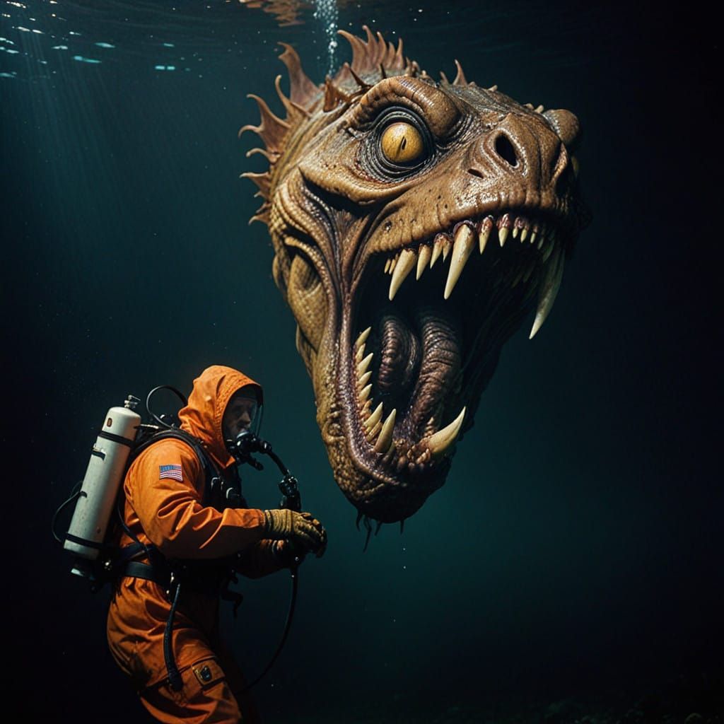 Ethereal Horror Creature, Frozen in Terror, with Unnatural G...