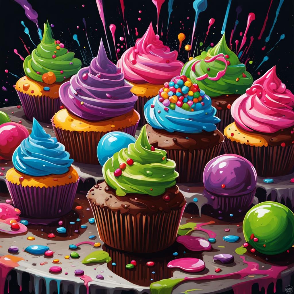 Cupcakes Play D&D: Graffiti Art Style