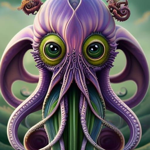 Baby Cthulhu Portrait on the Beach