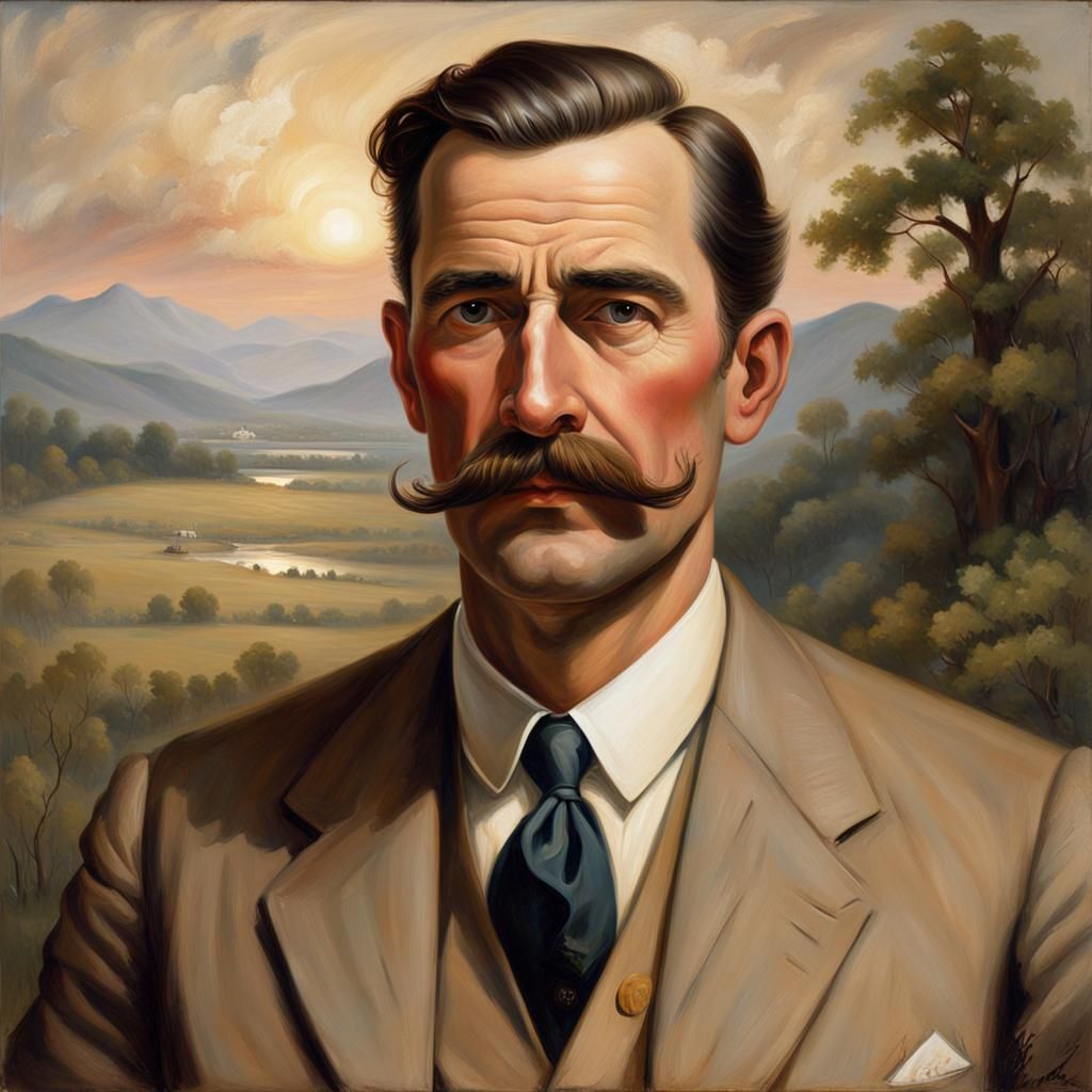 Realistic Portrait of George Casper Adams in 1900s Style