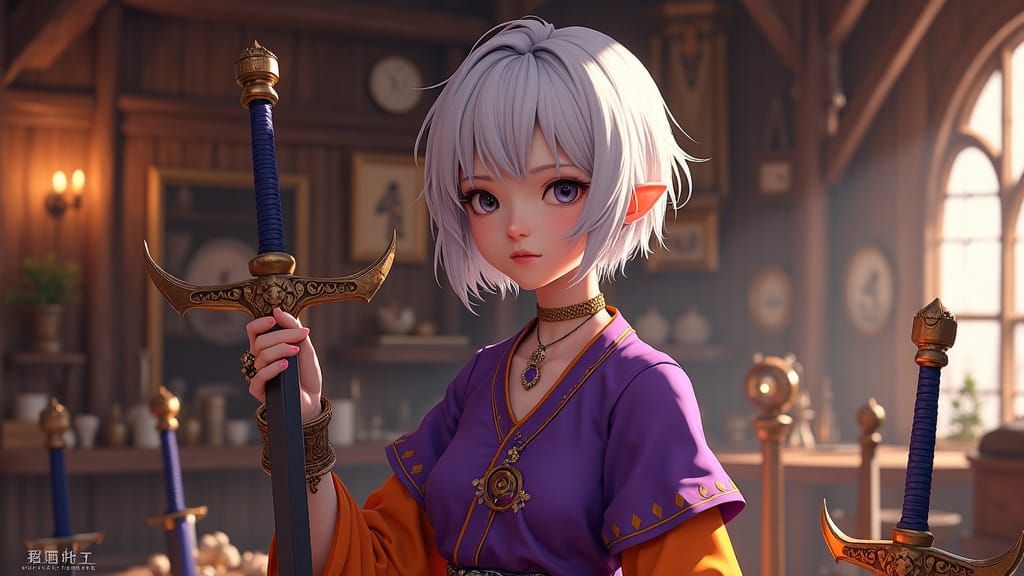 Ethereal Tavern Keeper in Vibrant Splendor