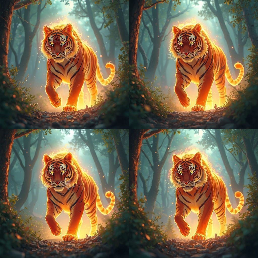 Majestic Fire Tiger Embodies Strength and Power