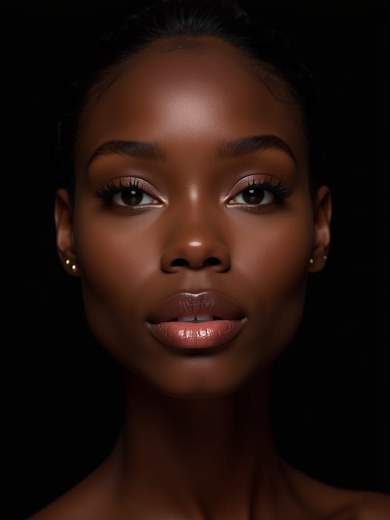 Glowing African American Portrait in Dramatic Lighting