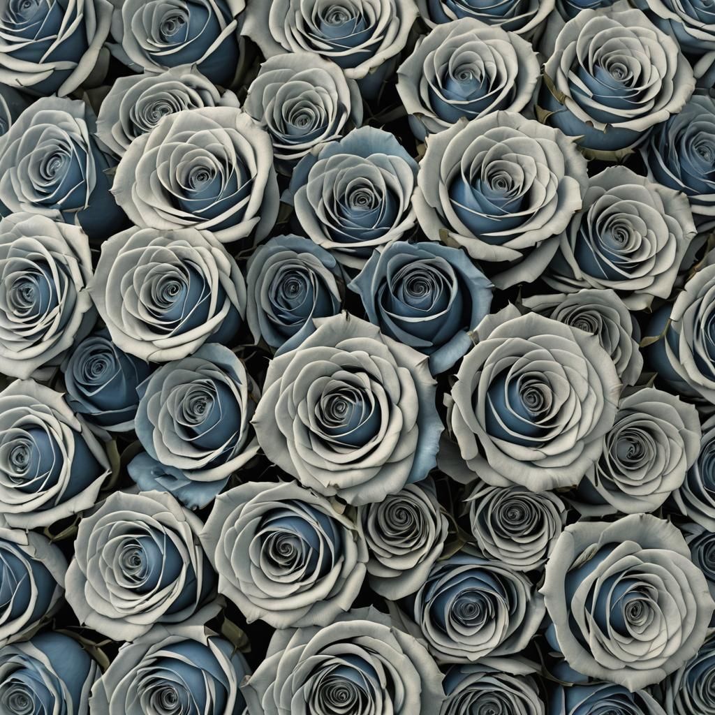 Blue Velvet Roses in Hypermodern Style