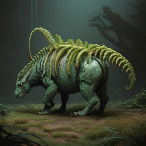 Prehistoric Primisaur Roams Ancient Landscapes