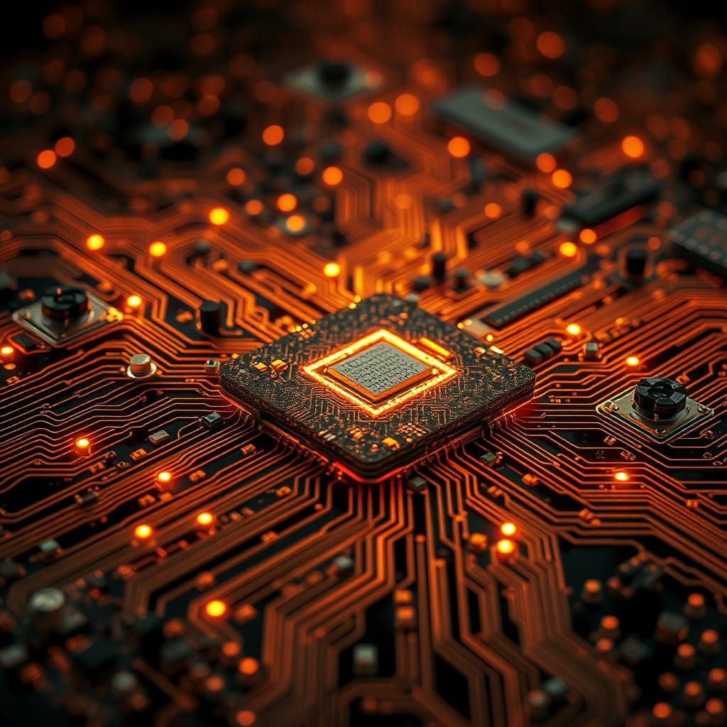 Organic Texture Motherboard Illusion