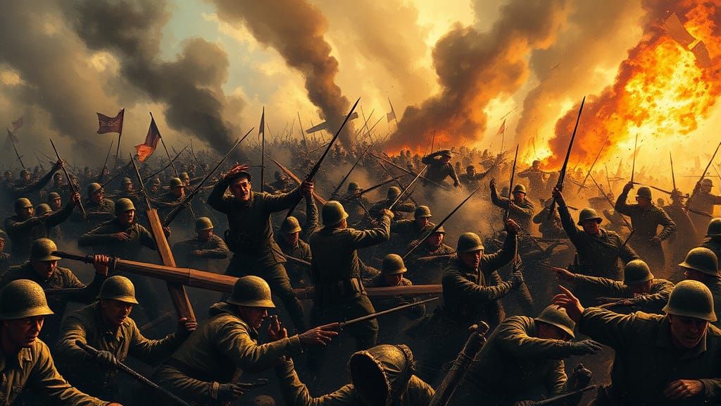 Dramatic Battlefield in a Mixture of Romanticism, Expression...