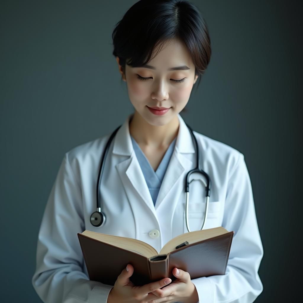 Beautiful Korean Doctor Portrait in Hyperrealistic Style