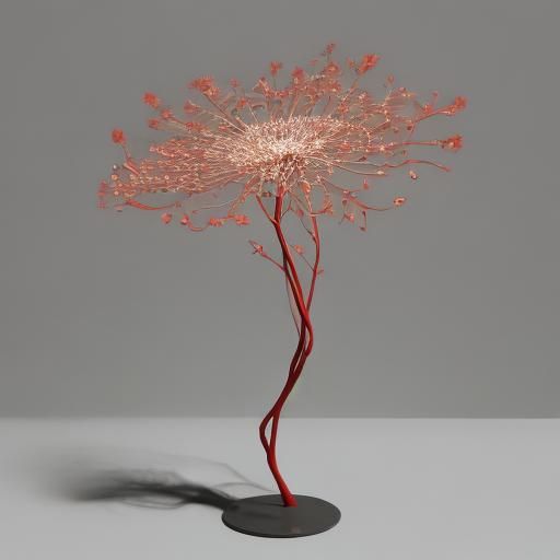 Ethereal Floral Art in Torch Red