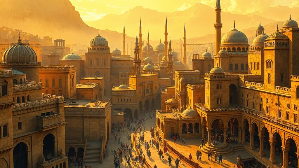 Golden Age of Damascus: A Vibrant Orientalist Masterpiece