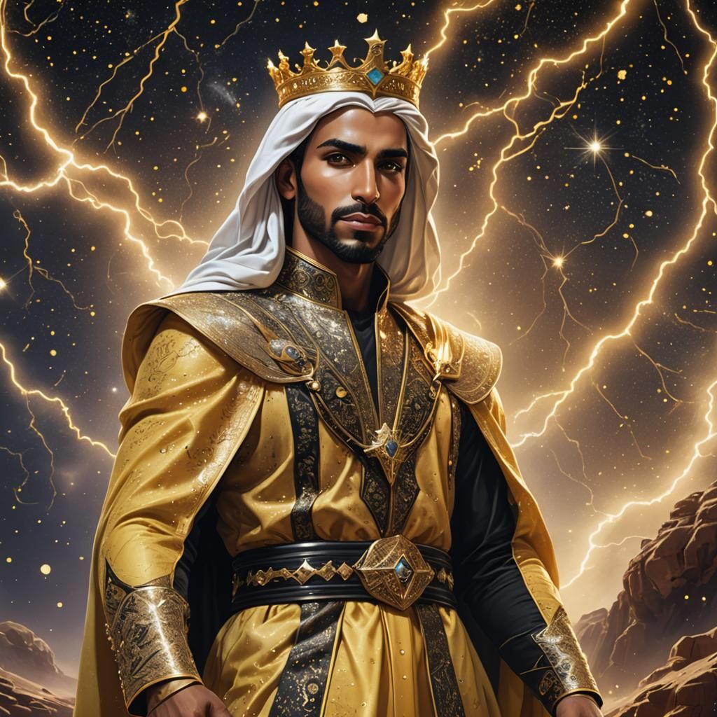 Regal Arabian Prince on Cosmic Throne