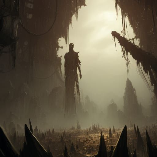 Undead Giant Zombie Concept Art in Dark Fantasy Style