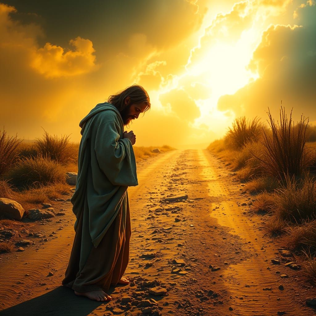 Surreal Encounter of a Leper and Jesus in a Dusty Country Se...