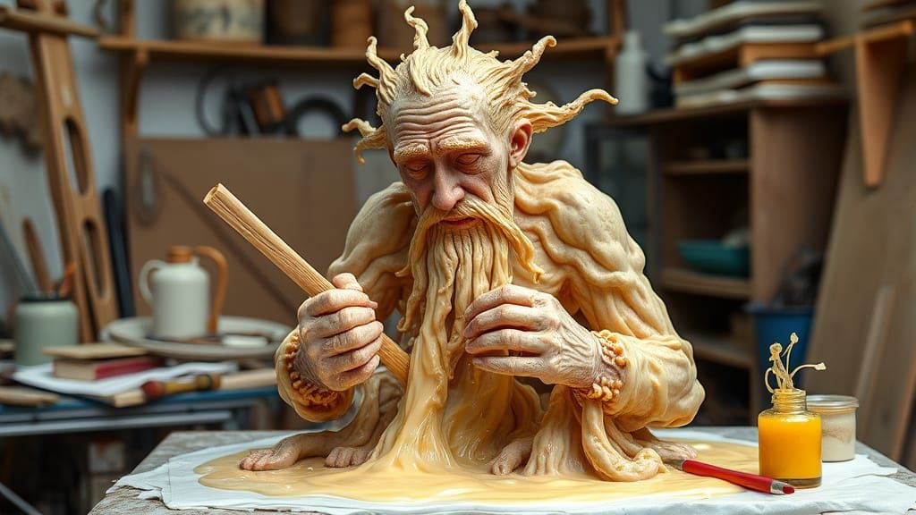 Melting Wax Sculpture: A Humorous Vision