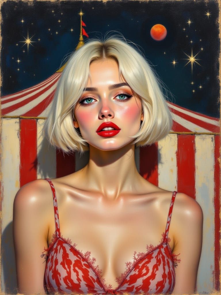 Enchanting Pop Surrealist Portrait in Soft Pastel Hues