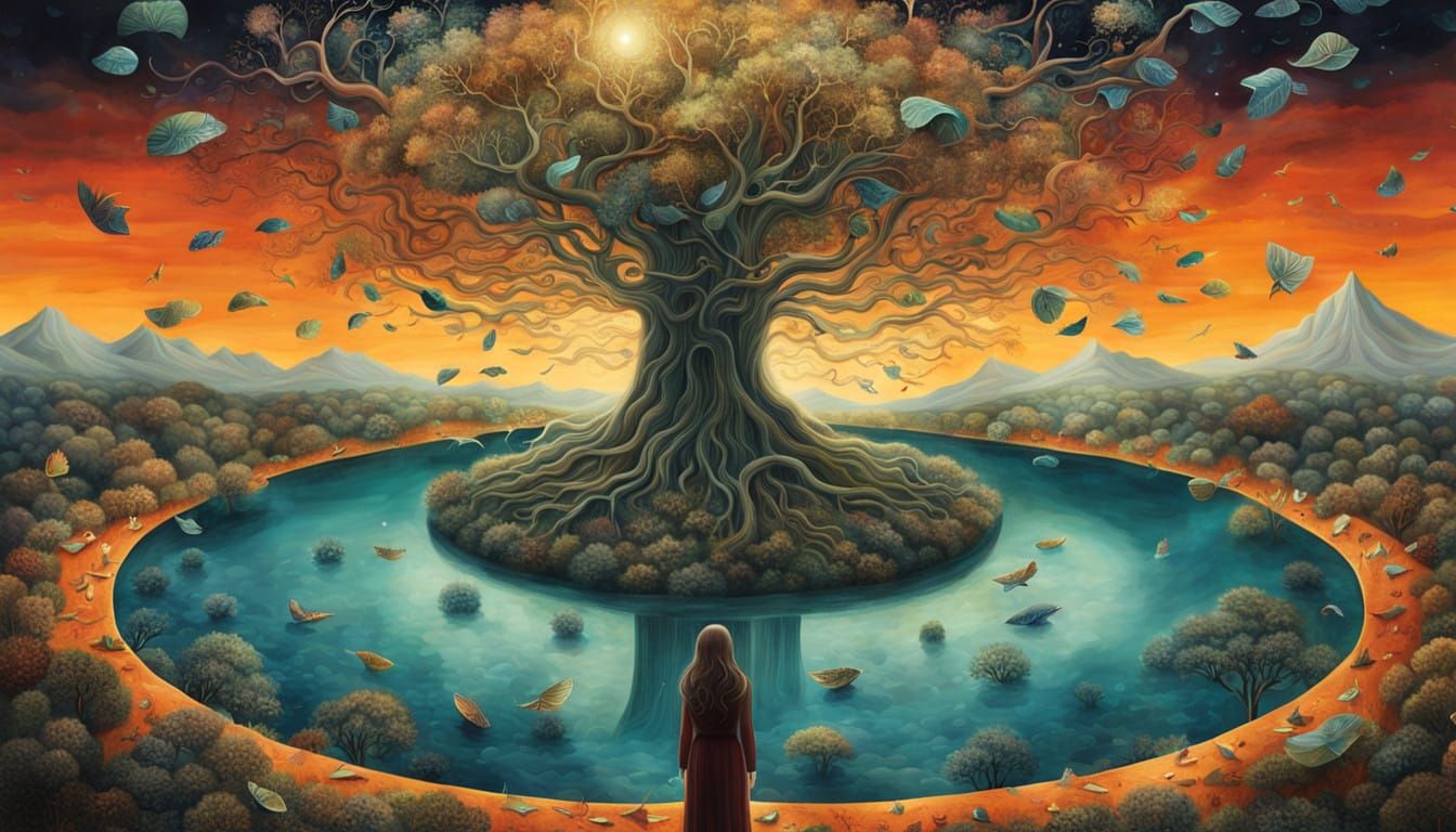 Ethereal Bio Art Portrait of Empowered Woman in a Surreal Su...