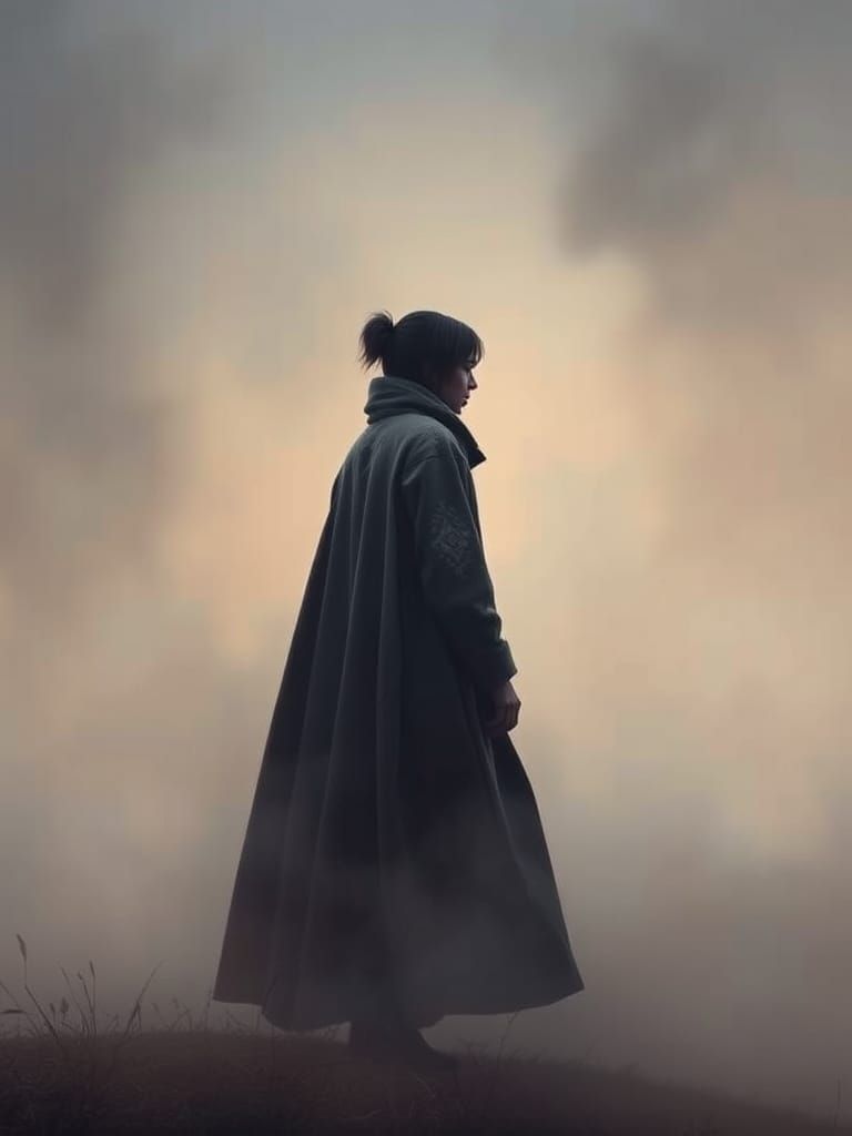 Figure in Mist: Dreamlike Digital Art