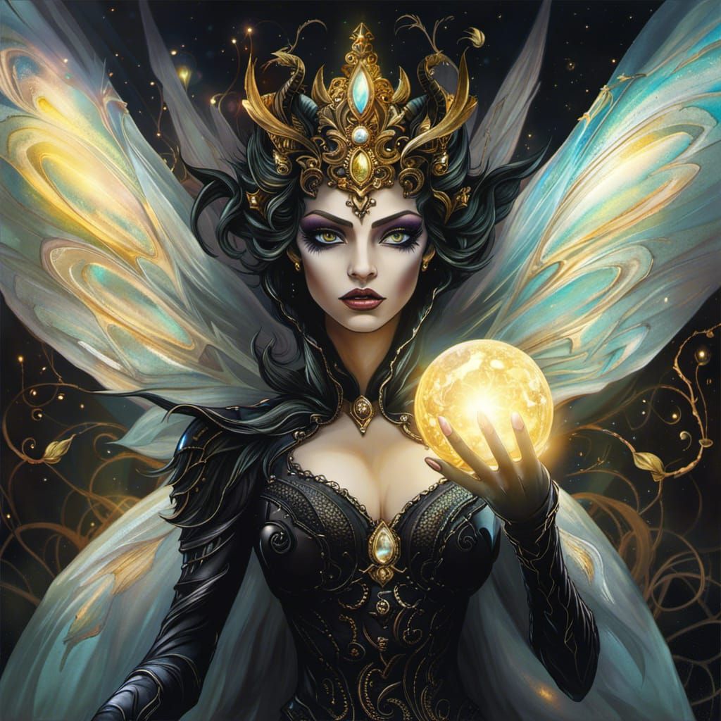 Evil fairy casting a spell