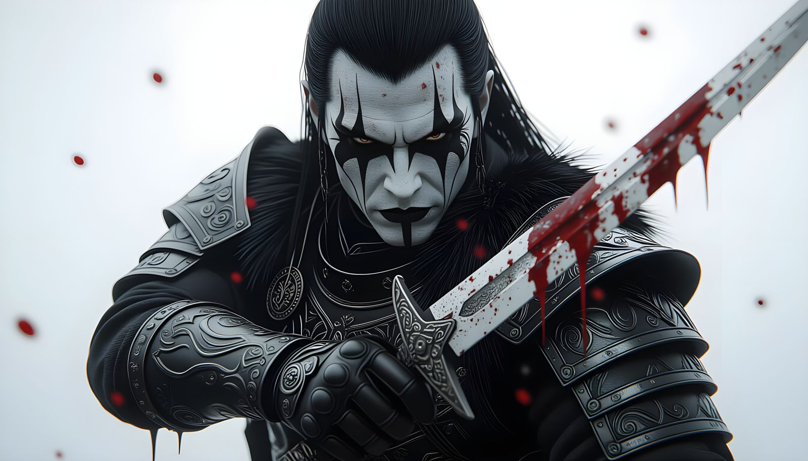 Gothic Warrior with Sword in Hyperrealistic Masterpiece