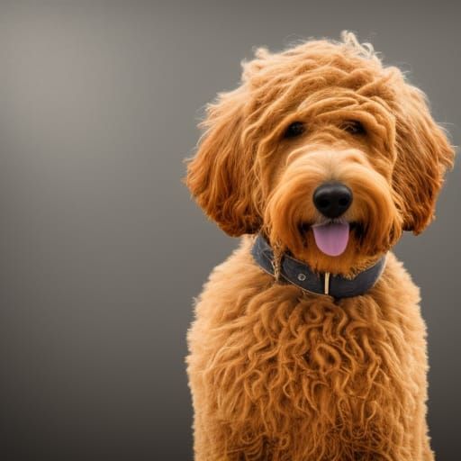 Hyperrealistic Golden Doodle with Brown Hair