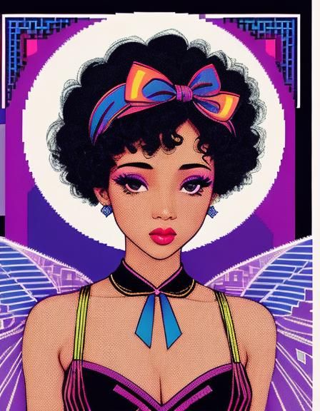 Ethereal Ribbon in Harlem Renaissance Pop Art Style